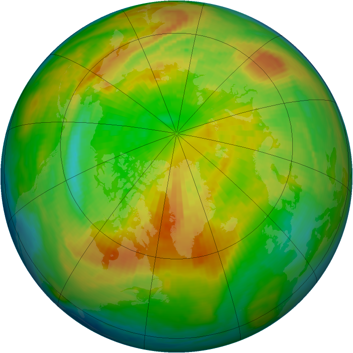 Arctic ozone map for 17 March 1993